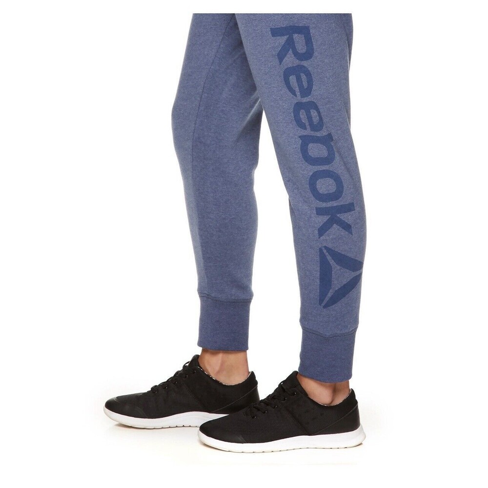 Reebok Women's Cuffed Fleece Jogger Oversized Elite Cozy Blue Heather Size 3XL